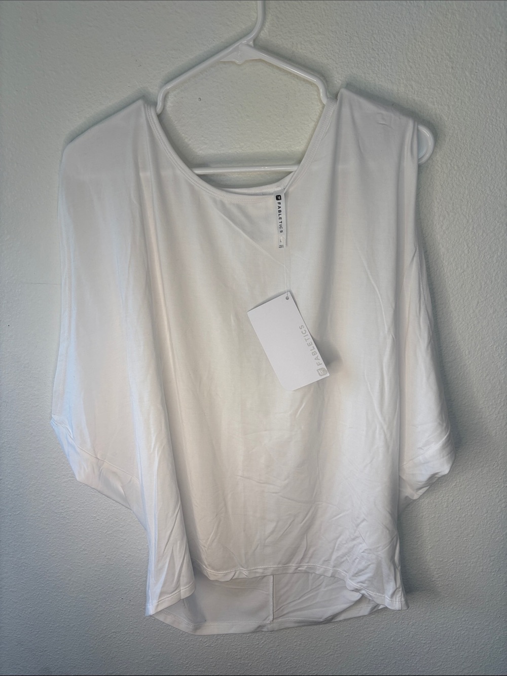 Fabletics White Dolman Sleeve Tunic Top -715sku